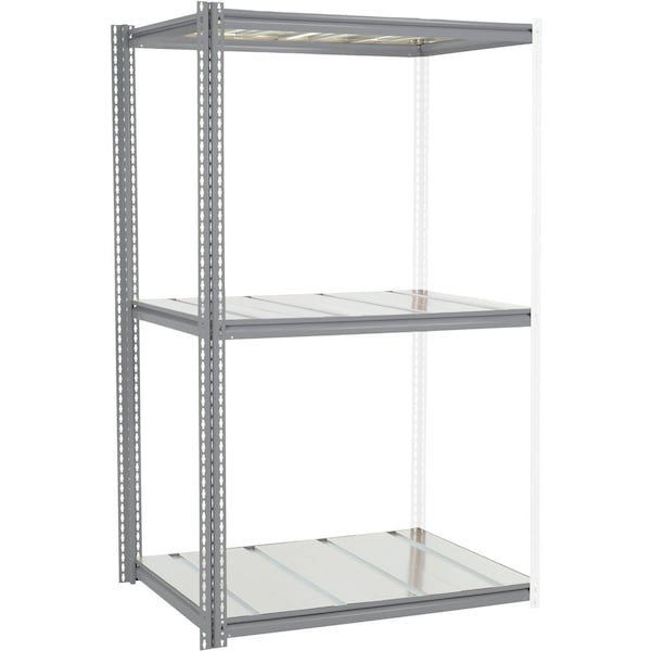 Global Industrial High Cap. Add-On Rack 48Wx24Dx84H 3 Levels Steel Deck 1500lb Per Level GRY 581010GY - main